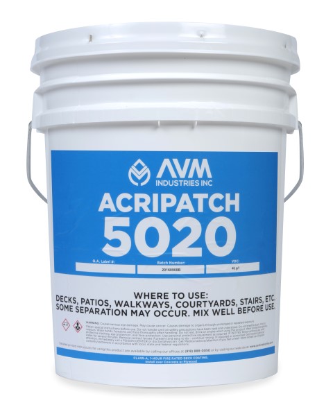Acripatch 5020 2 & 5 Gal Bucket Application at joints, voids, cracks and wood knots