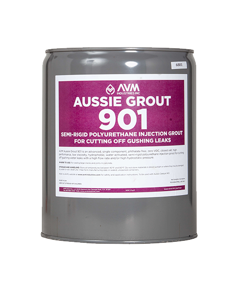 Aussie Grout 901 Catalyst SDS Semi-rigid polyurethane injection grout