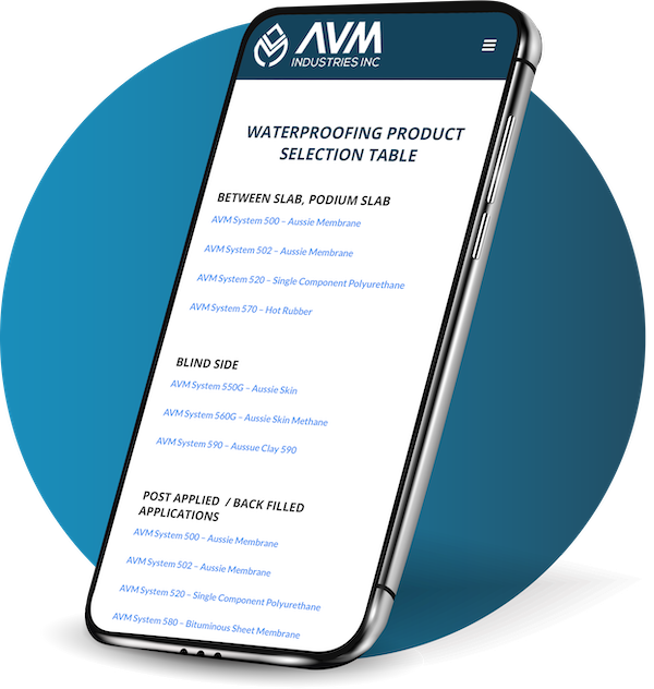 mockup of AVM website on cell phone